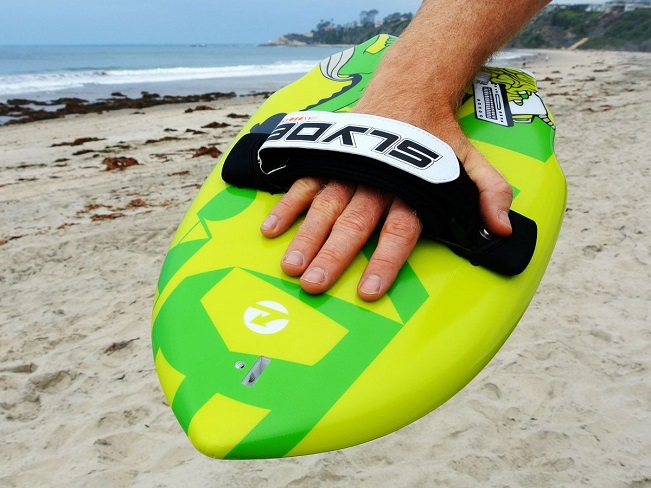 guy with handboard on his hand