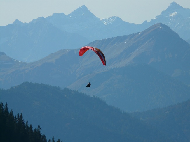 guy paragliding 