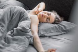 girl sleeping on bamboo sheets