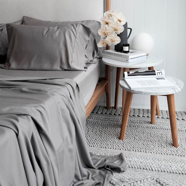 grey bamboo sheet set for bedroom