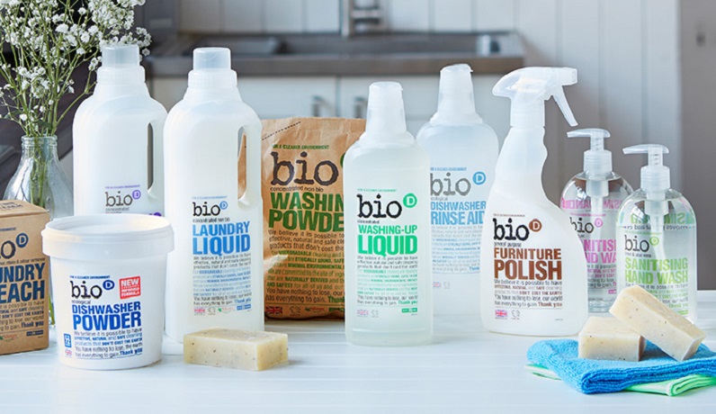 bio cleaning products on flat surface