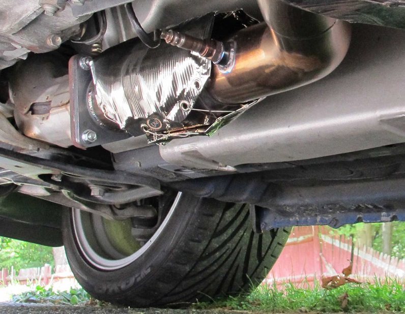 car pipes wrapped with heat shield