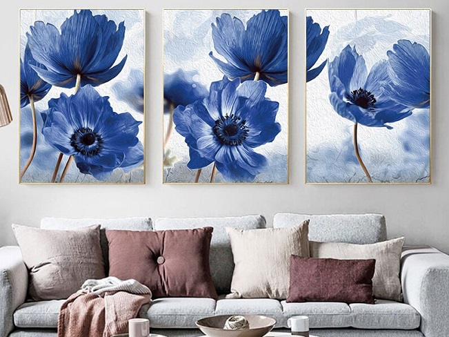 Blue floral posters