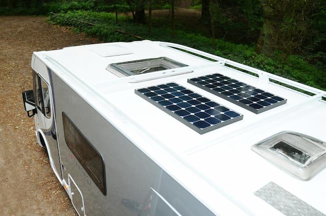 caravan with solar panels