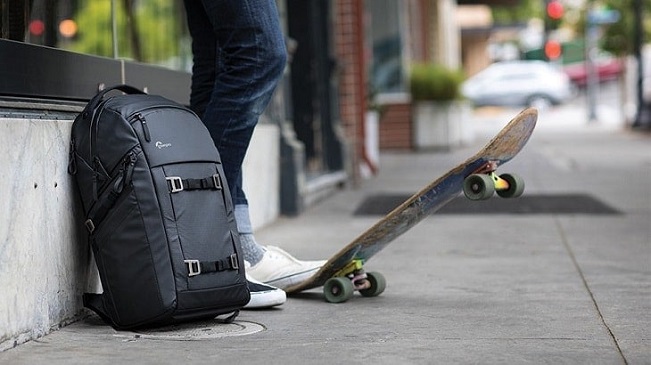 skateboarding backpack storage