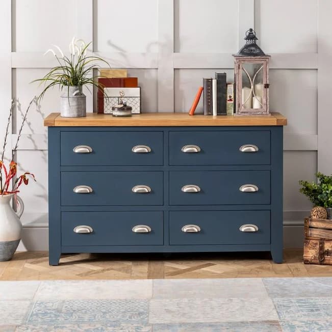 bedroom blue chest drawes