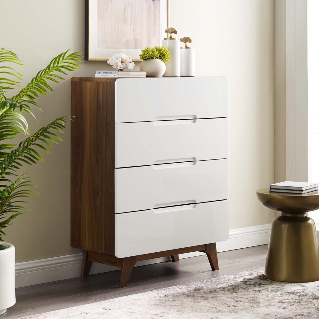 brown chest drawers with white front