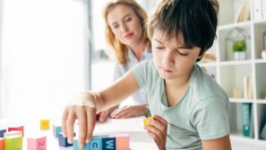 Kid playing with toys