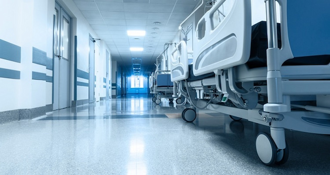 hospital flooring in the rooms