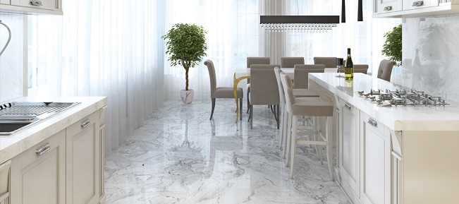 Marble kitchen floor tiles