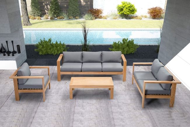 modern contemporary patio furniture made by teak wood