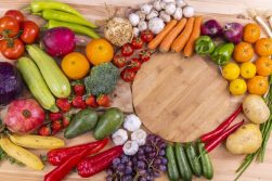 Table full with vegetables and fruit