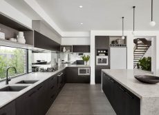 kitchen with matte black finish