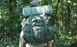 Man wearing a field pack