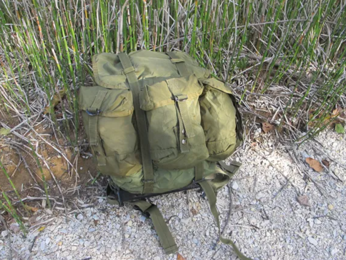 Field pack on the ground