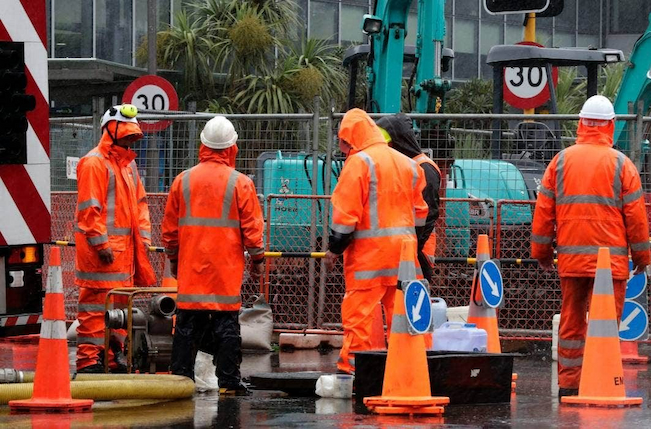 workers wearing hi vis clothing