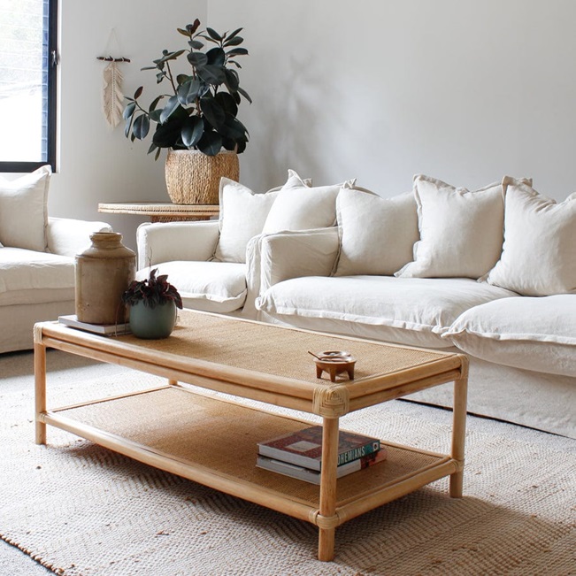 HAVANA RECTANGULAR RATTAN COFFEE TABLE