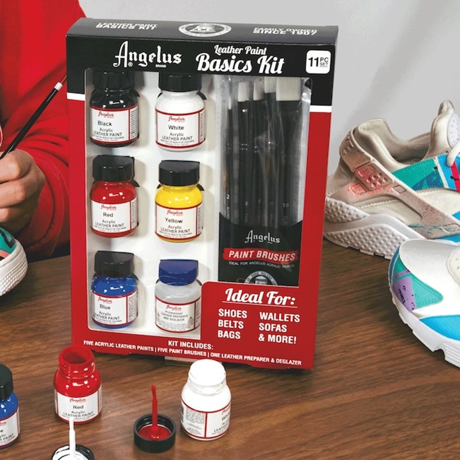 Angelus Acrylic Leather Paint - 11pc Basics Kit