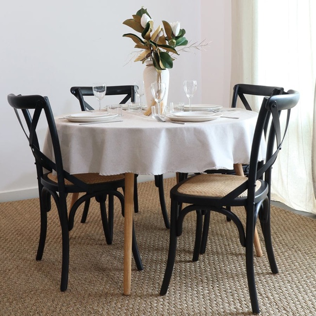 Cross Back Dining Chair Black | Set of 2