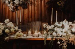 wedding table decorated
