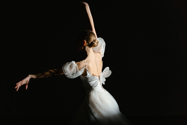 woman wearing unique dance costume